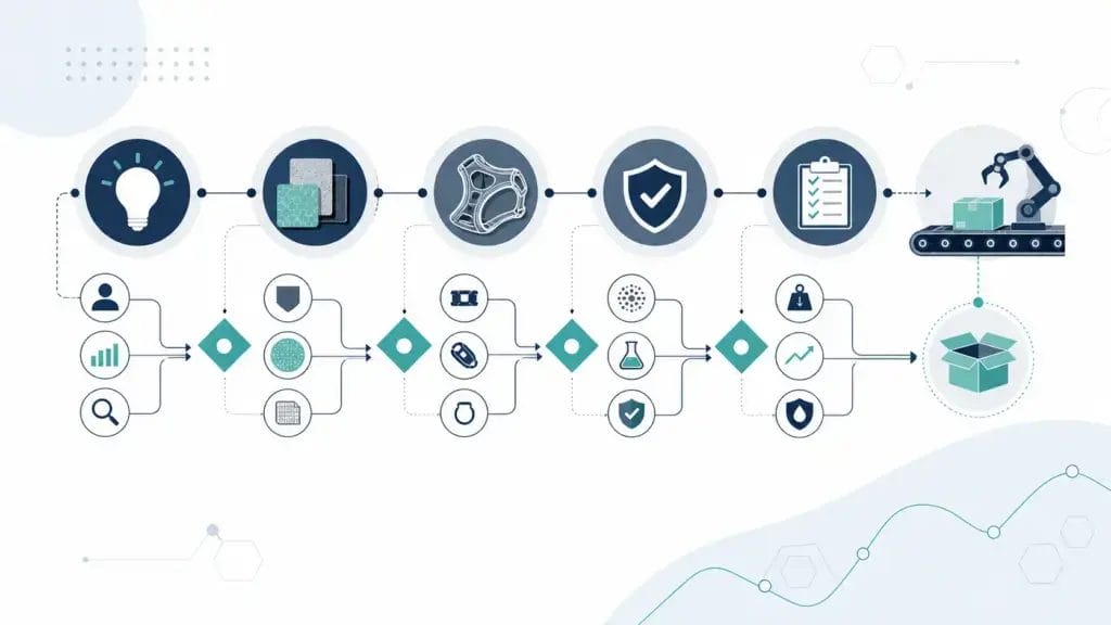 Pet product development as a connected decision chain from concept to production