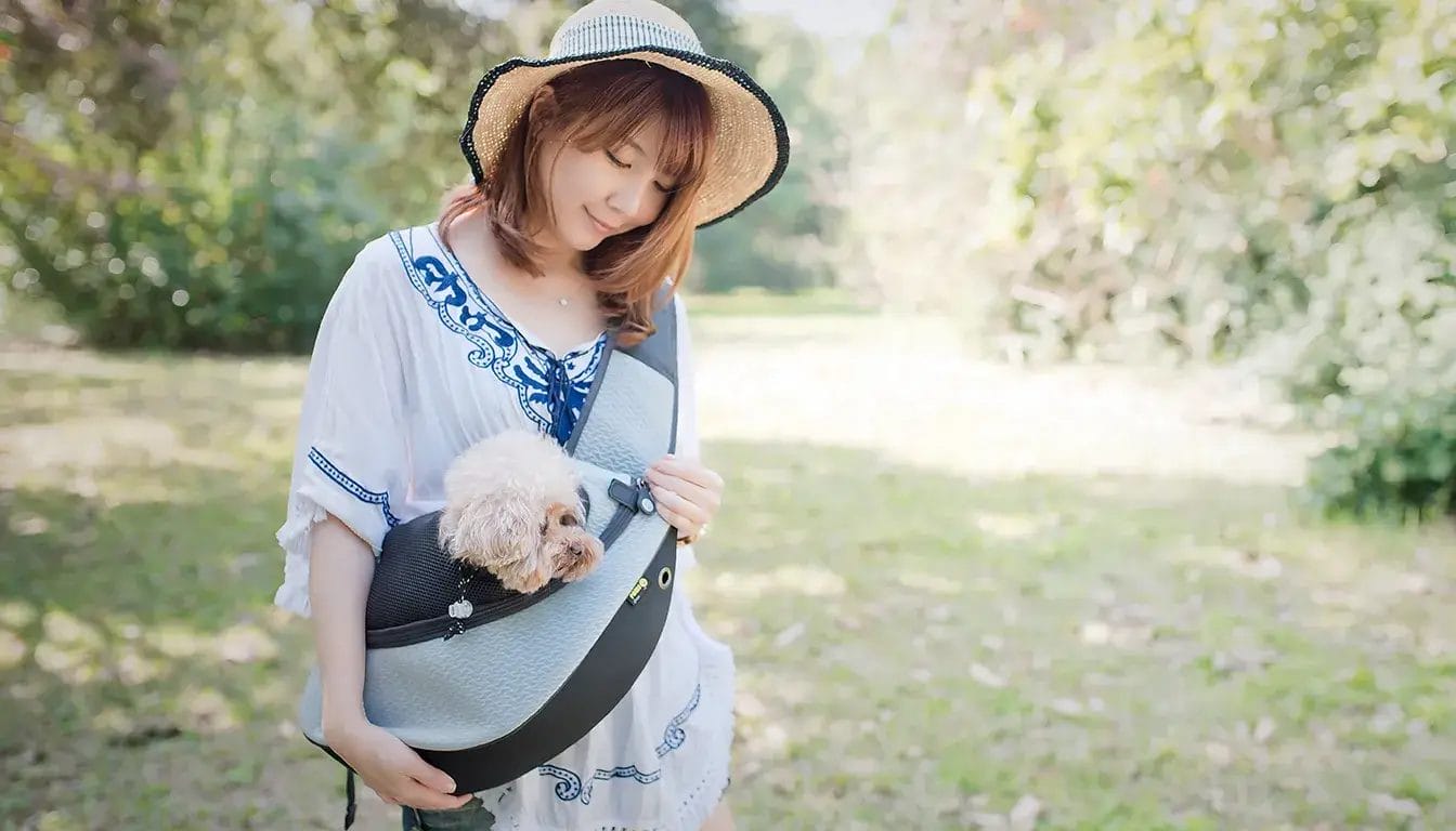 Pet sling carrier OEM manufacturing — compact body-close design for small pets